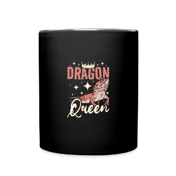 Reine dragon barbue fille - Mug uni - noir - Devant
