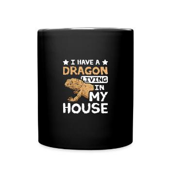 J’ai un dragon barbu qui vit dans ma maison - Mug uni - noir - Devant