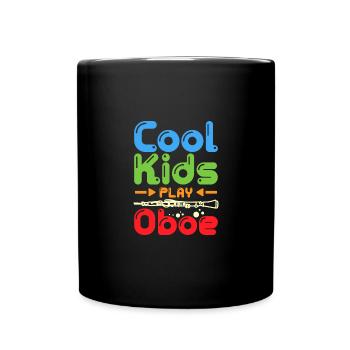 For children Cool kids play oboe - Full Colour Mug - black - Front