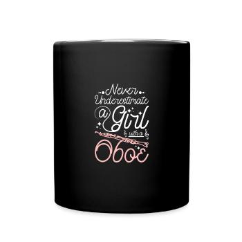 Ne sous-estimez jamais une fille avec un hautbois - Mug uni - noir - Devant