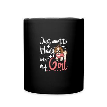 Je veux juste passer du temps avec ma fille shih tzu - Mug uni - noir - Devant