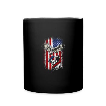 Usa american flag 4th of july falconer - Full Colour Mug - black - Front