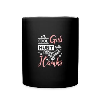 Les filles cool chassent avec des faucons Falconer - Mug uni - noir - Devant