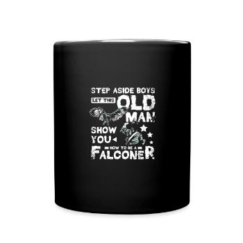Let this old man show you how to be a Falconer - Full Colour Mug - black - Front
