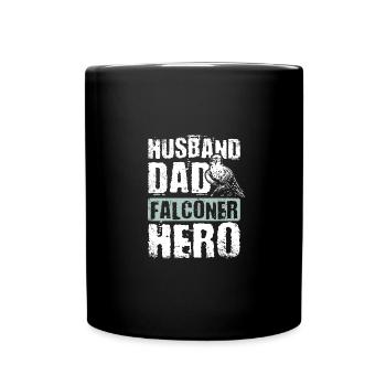 Husband dad falconer hero - Full Colour Mug - black - Front
