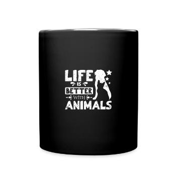 Pet rescue Life is better with animals - Tasse einfarbig - Schwarz - Vorne
