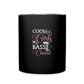 Cool girls play bass clarinet - Tasse einfarbig - Schwarz - Vorne