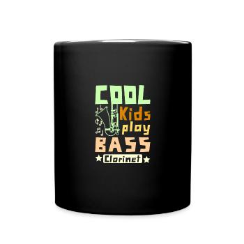 Pour les enfants, Cool Kids joue de la clarinette basse - Mug uni - noir - Devant