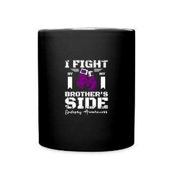 I fight by my brother's side, epilepsy awareness - Full Colour Mug - black - Front