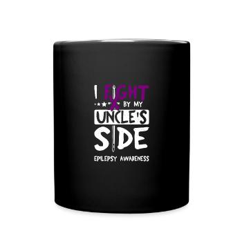 I fight by my uncle's side, epilepsy awareness - Full Colour Mug - black - Front
