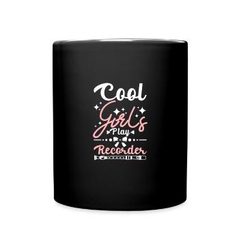 Des filles cool jouent à la flûte à bec - Mug uni - noir - Devant