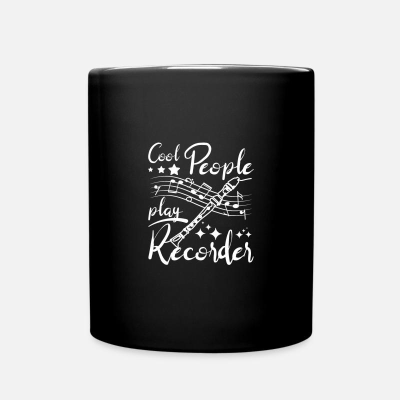 Cool people play recorder - Tasse einfarbig - Schwarz