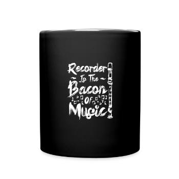 La flûte à bec est le bacon de la musique - Mug uni - noir - Devant