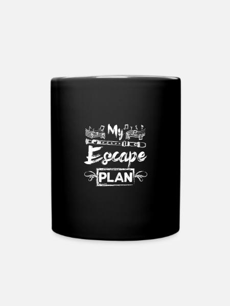 My escape plan playing recorder - Full Colour Mug - black