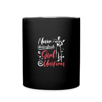 Ne sous-estimez jamais une fille en uniforme - Mug uni - noir - Devant