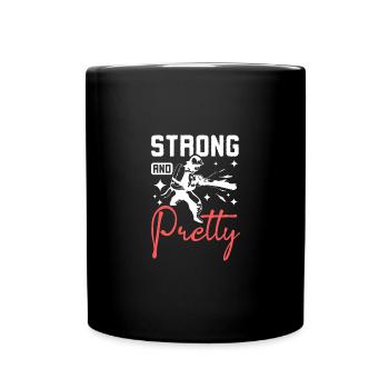 Strong and pretty firewoman - Full Colour Mug - black - Front