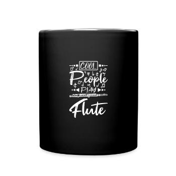 Cool people play flute - Full Colour Mug - black - Front