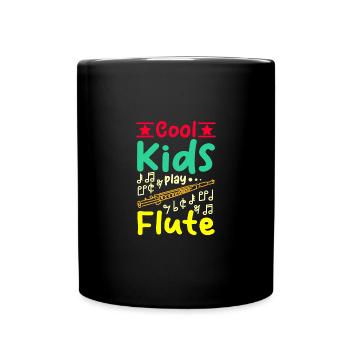 For children, cool kids play flute - Full Colour Mug - black - Front
