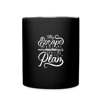 My escape plan, playing flute - Full Colour Mug - black - Front