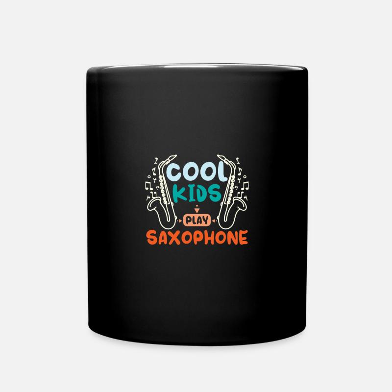 Children cool kids play saxophone - Tasse einfarbig - Schwarz