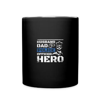 Mari papa policier héros - Mug uni - noir - Devant