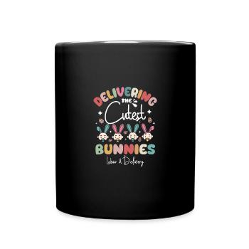 Delivering The Cutest Bunnies Easter Nurse - Tasse einfarbig - Schwarz - Vorne