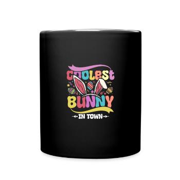Kids Coolest bunny in town easter - Tasse einfarbig - Schwarz - Vorne