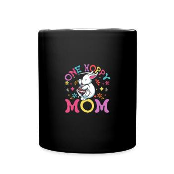 Maman lapin, maman de Pâques, une maman houblonnée - Mug uni - noir - Devant