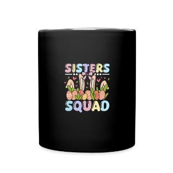 Easter Bunnies sisters Bunny squad - Full Colour Mug - black - Front