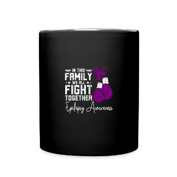 Family we all fights together, epilepsy awareness - Full Colour Mug - black - Front