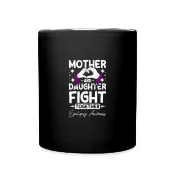 Mother and daughter fight, epilepsy awareness - Full Colour Mug - black - Front