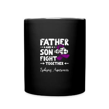 Father and son fight together, epilepsy awareness - Full Colour Mug - black - Front