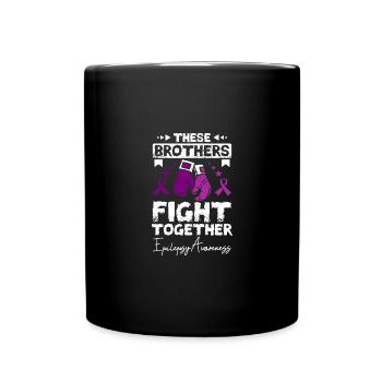 These brothers fight together, epilepsy awareness - Full Colour Mug - black - Front