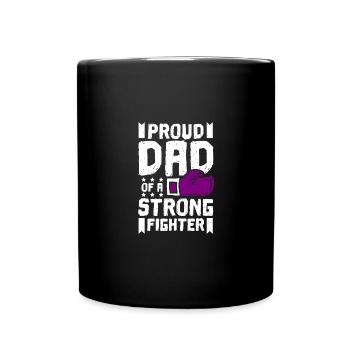Proud dad of a strong fighter, epilepsy awareness - Full Colour Mug - black - Front