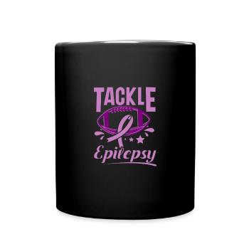 Football tackle epilepsy, epilepsy awareness - Full Colour Mug - black - Front