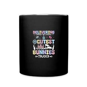 Delivering The Cutest Bunnies Easter Trucker - Tasse einfarbig - Schwarz - Vorne