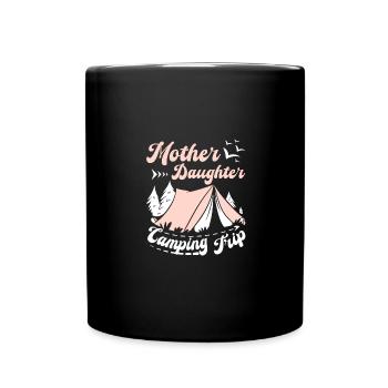 Mère fille Voyage de camping - Mug uni - noir - Devant