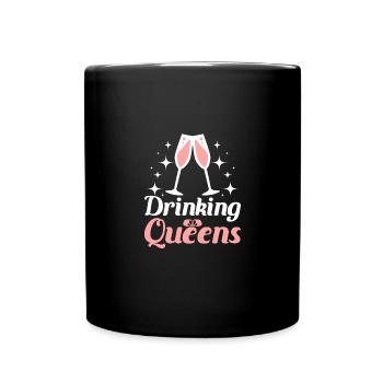Bridal Shower Team Bride Bridesmaid Drinking Queen - Tasse einfarbig - Schwarz - Vorne