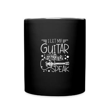 I let my Guitar speak Guitarist - Full Colour Mug - black - Front