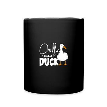 Chillin avec mon canard - Mug uni - noir - Devant