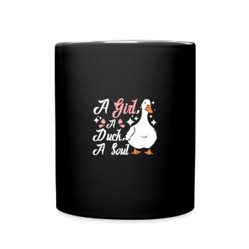 Une fille, un canard, une âme - Mug uni - noir - Devant