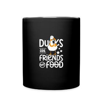 Les canards pékin végétaliens sont des amis, pas de la nourriture - Mug uni - noir - Devant
