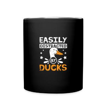 Canard pékin de compagnie facilement distrait par les canards - Mug uni - noir - Devant