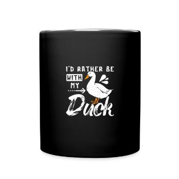 Je préfère être avec mon canard pékin de compagnie - Mug uni - noir - Devant
