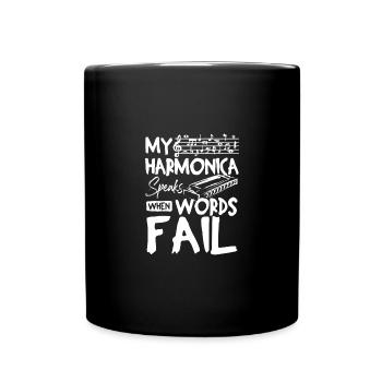 My harmonica speaks when words fail - Tasse einfarbig - Schwarz - Vorne