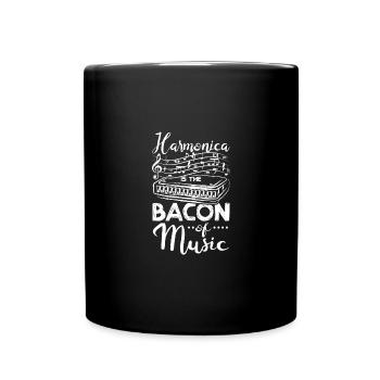 L’harmonica est le bacon de la musique - Mug uni - noir - Devant