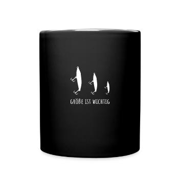 Funny fishing lure size is important - Full Colour Mug - black - Front
