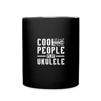 Cool people play Ukulele - Full Colour Mug - black - Front