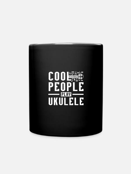 Cool people play Ukulele - Tasse einfarbig - Schwarz