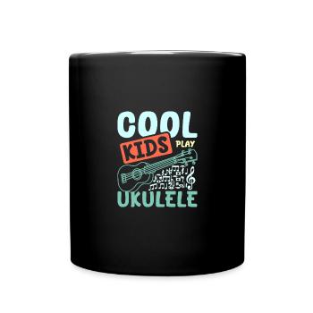 children Cool kids play Ukulele - Full Colour Mug - black - Front